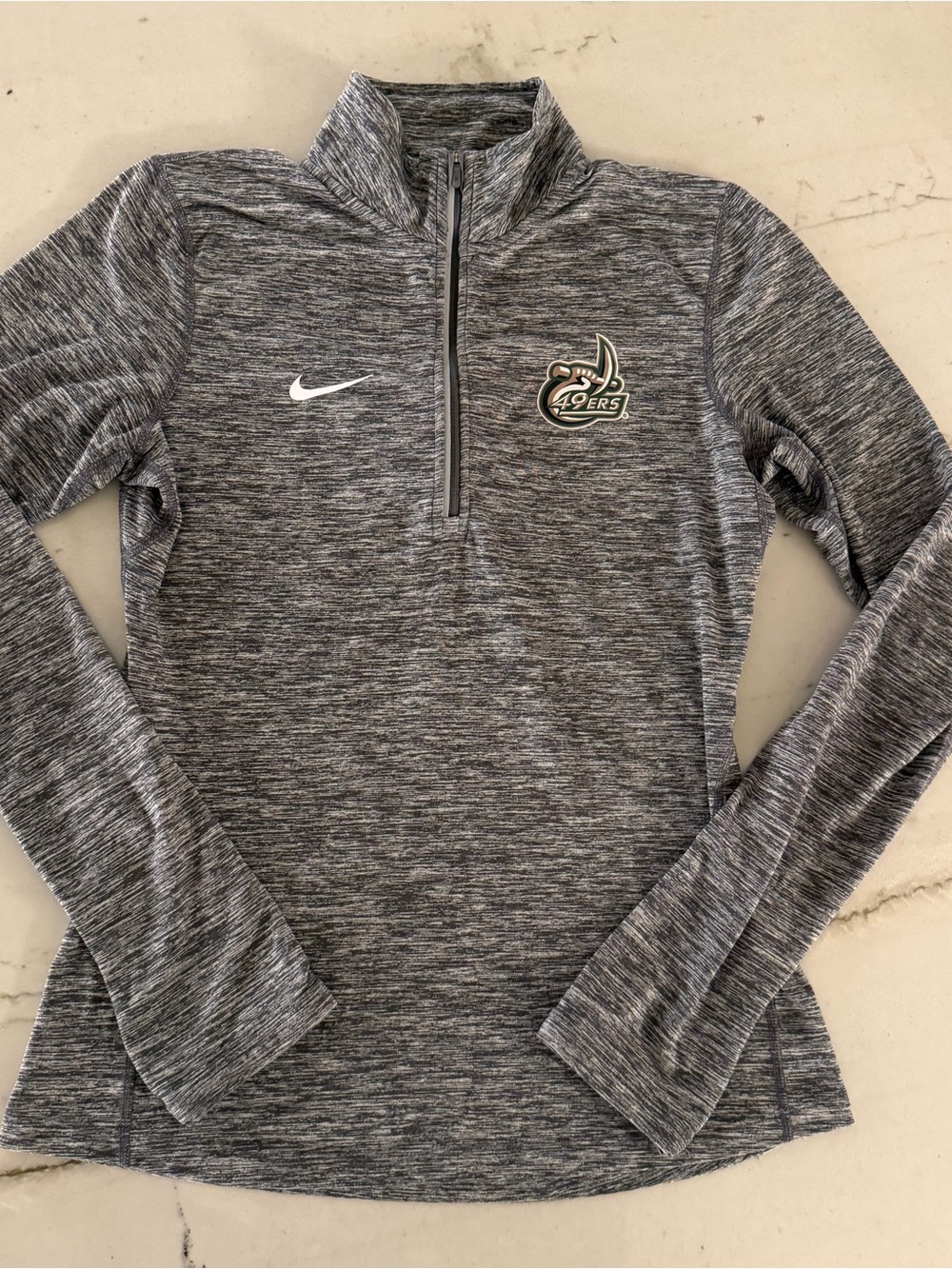 UNC Charlotte 49ers Sweater Women Small Gray Nike Dri Fit 1/4 Zip Football S